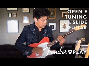 Open E Tuning using ZZ Top Slide Guitar (LIVE) | Guitar Tuning | Fender Play