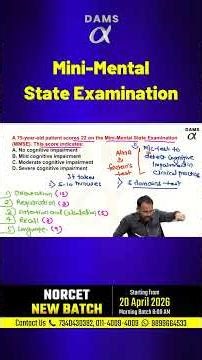 🧠 Mini Mental State Examination (MMSE) by Kamlesh Sir| DAMS Nursing