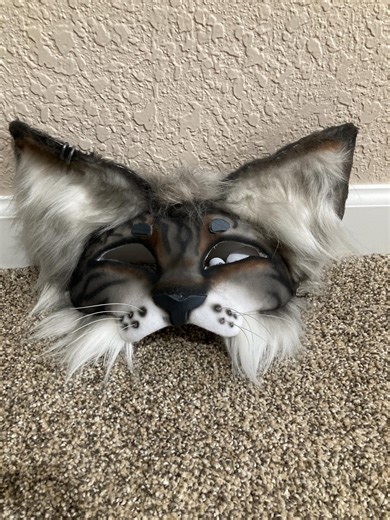Gray Tabby Ajustable Therian Mask - Etsy