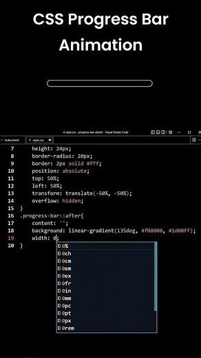 CSS Progress Bar Animation #shorts