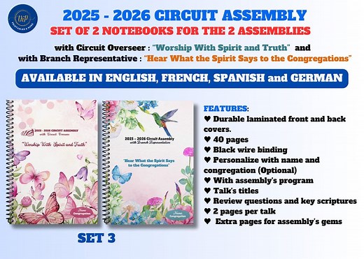 2025-2026 JW Circuit Assembly With Branch Representative and Circuit Overseer ~ Set of 2 Notebooks in 3 Sizes and 6 Designs ~ 4 Languages - Etsy