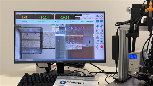 Fibermart Fiber Optical Waveguide Alignment Stages Working with 1x8 Fiber Array to PIC chip, Automatic Epoxy Dispenser and Curing, Customized Workflow Software Controlling #fiberoptic #fibertowaveguide #fibercable #fiberarray #fiberopticalalignment #opticalwaveguide #fiberoptics | Fiber-MART.COM | Facebook