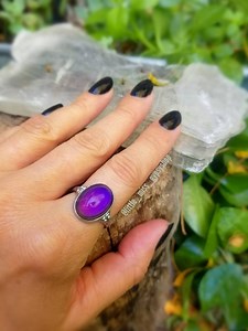 Adult Mood Ring, Silver Plated Color Changing Mood Ring, Size 7 8 9 10, Large Band Size Ring, Moon, Rainbow Ring, Mood Reading, 90s - Etsy Canada