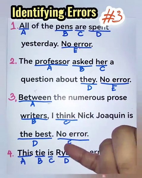 Identifying Errors in English Sentences - Part 3