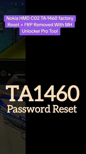 Nokia HMD C02 TA-1460: Factory Reset and FRP Removal Tutorial