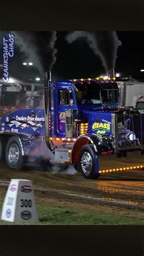Something snaps on a prostock semi truck during a pull