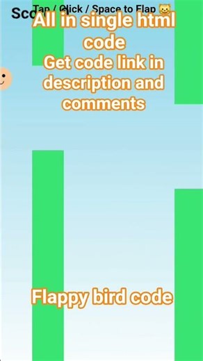 flappy cat game | get code of flappy bird game #rap #developer #game #coding #vital #shorts