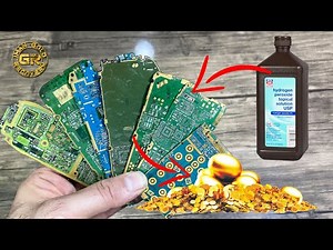 Gold Recovery From Mobile Phone Circuit Boards | Recover Gold Using Peroxide Acid | Gold Recovery