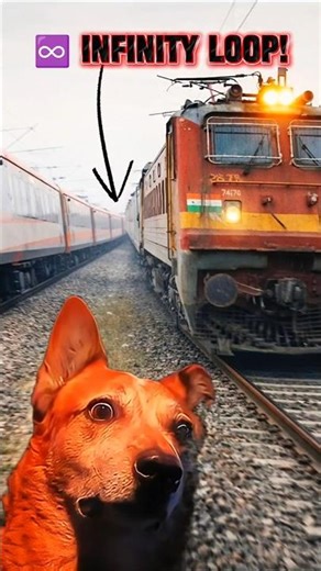 2 Directions, Endless Trains Infinity Loop Rail View♾️🔥🚆#aura #trollface #indianrailways #shorts