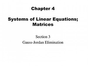Chapter 4 Systems of Linear Equations; Matrices - SlideServe