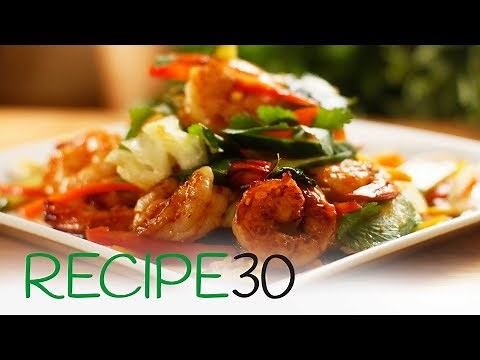 Thai Style Chili Shrimp on Warm Salad (Prawn salad)