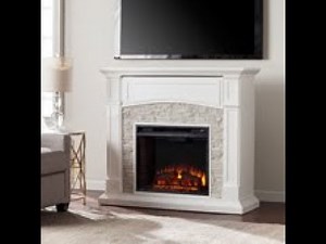 FE9362: Seneca Electric Media Fireplace - White w/ White Faux Stone Assembly Video