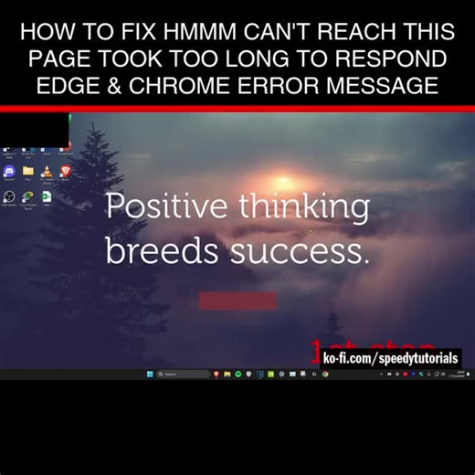 Speedy Tutorials on Instagram: "How to Fix Hmmm can't reach this page took too long to respond Edge & Chrome Error Message 💻 Donate, browse my shop, or if you need help get a custom tutorial → Link in my bio! https://linktr.ee/speedytutorials #computer #windows11 #windows11 #tech #windows10 #laptop #computertips #laptoptips #technology #pctipsandtricks #shorts #reelindia #reels #pctips #india"