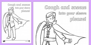 Sneezing Vampire Colouring Page