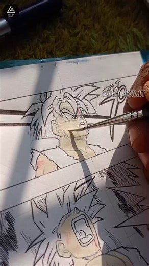 COLORING GOHAN TRANSFORM SSJ 2 MANGA PANAL 🥶💀DAY 5/90 DAYS ANIME DRAWING CHALANGE ✨👍#gohanssj2 #dbz