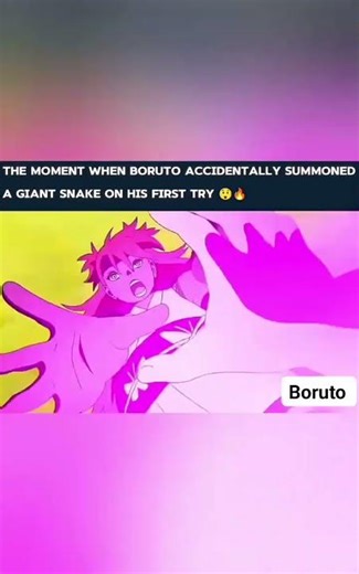 Boruto Accidentally Summons a Giant Snake on His First Try 😲🔥 #naruto #shorts