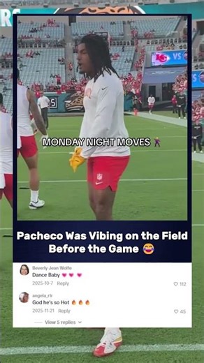 Pacheco Was Vibing on the Field Before the Game 😂 #isiahpacheco #chiefs #nfl #superbowl #shorts