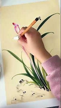 How to Paint Orchids in Chinese Brush Style Traditional Oriental Art Tutorial
