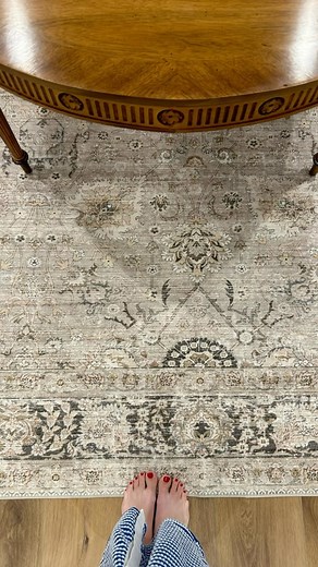 Rugs warm up the space #Gifted with this gorgeous washable rug from @rugs_usa it helped warm up our basement and I don’t have to feel bad if the kids spill on it. Be sure to check out the sale they have going plus an additional 25% off site wide, code fireworks. My rug is linked in my bio! #rugsusa #rugsusa4thofjulysale #basementremodel | Ravenwood Restored