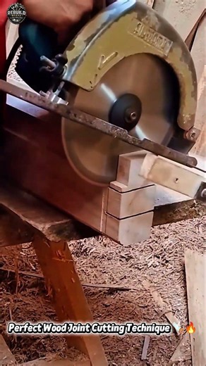 Perfect Wood Joint Cutting Technique 🪚🔥 #Woodworking #Carpentry #Satisfying