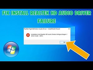 How to Fix Install Realtek HD Audio Driver Failure