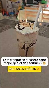 Cómo hacer un frappuccino casero cremoso, delicioso y sin exceso de azúcar ☕🍫 #starbuckscoffee