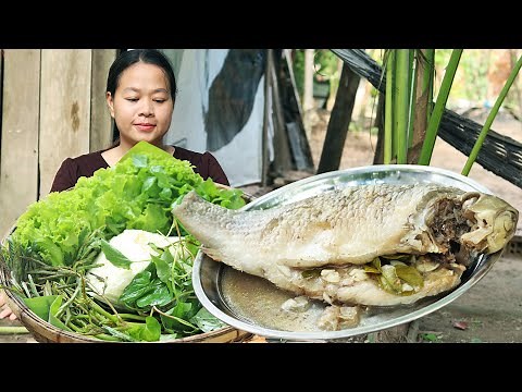 Cambodian cooking fish recipe | Cooking khmer fish recipe steamed