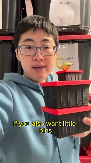 Min Lin on Instagram: "Do you want viral Teeny Tote bins from lowes? You can’t have them. They sold out. I printed some! So useful to hold many useless things. Here is how to print! Use 3D Printable Bins by MelissaDay https://makerworld.com/en/models/1721852-mini-hdx-tote-bins-and-storage-rack#profileId-1899549 #loweshomeimprovement #lowesteenytinytote"