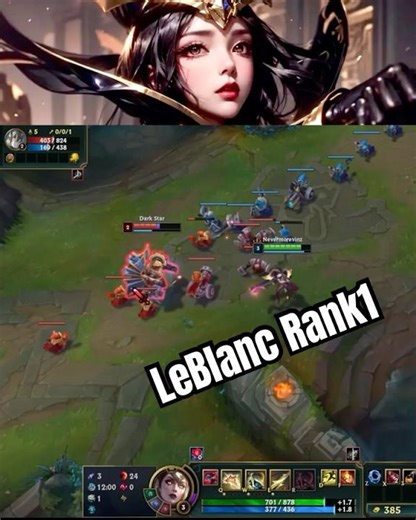LOL_Nevermorevinz Leblanc 1 Vs 1 Galio l Mid Lane #leagueoflegends