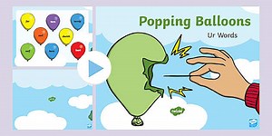 Ur Words on Popping Balloons PowerPoint