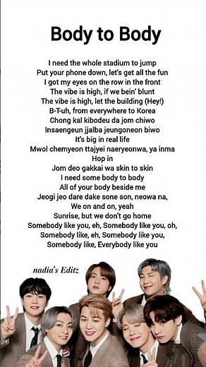 Body to Body - BTS | Lyrics #bts #bodytobody #lyricsvideo #btsarmy #kpop