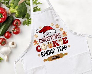 Personalized Cookie Baking Team Apron: Christmas Making Crew Aprons and Chef Hat - Etsy