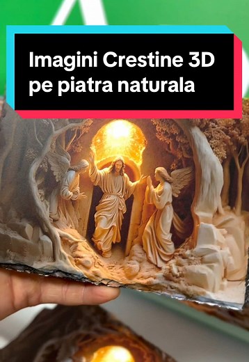 Imagini Creștine 3D pe Piatră Naturală