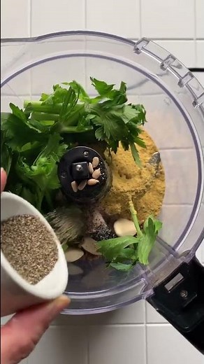 Make Pesto from Leftover Celery Leaves!