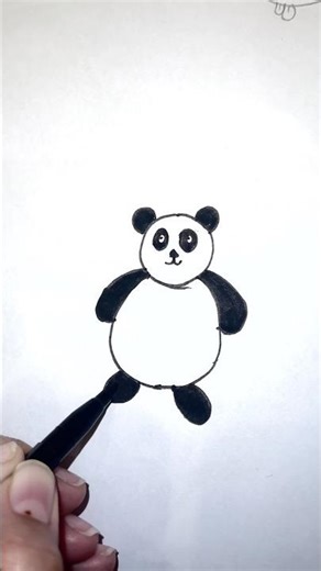 Cute Panda Drawing & Coloring 🐼 | Easy Step by Step for Kids #Shorts