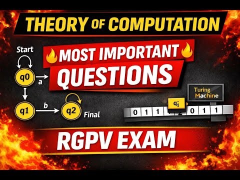 Top Important Questions Theory of Computation | RGPV TOC Exam | Unit 1–5