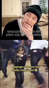 Namjoon's reaction When Army Asked about Marriage 🤧👻 #rm #kpop #bts