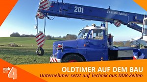 Der Maschinenpark von zwei Bauunternehmern aus Oberoppurg in Thüringen weist einen recht urigen Stand der Technik auf. Sie arbeiten mit Baugerät aus DDR-Zeiten. Multicar, W50 und ein Tatra-Kran sind mit dabei. | Der starke Osten