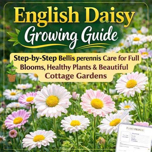 English Daisy Growing Guide: Step-by-step Bellis Perennis Care for Full Blooms, Healthy Plants & Beautiful Cottage Gardens   Plant Tracker - Etsy