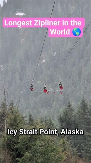 Longest Zipliner in the World, Alaska #youtubehighfive #icystrait #ziplining