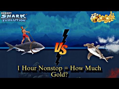 Hungry Shark Evolution 1 Hour Non-Stop Challenge – How Much Gold Can You Really Make?