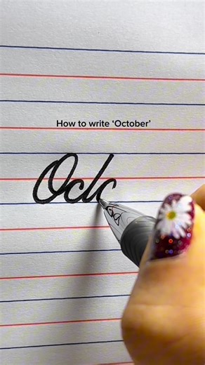 129K views · 2.1K reactions | How To Write ‘October’ In Cursive 樂. ....