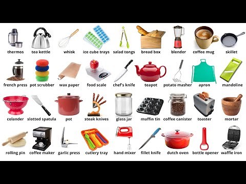 250 Kitchen Tools in English | English Vocabulary | Kitchen Item Names in English