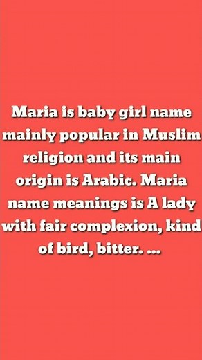 maria name meaning || what does maria mean