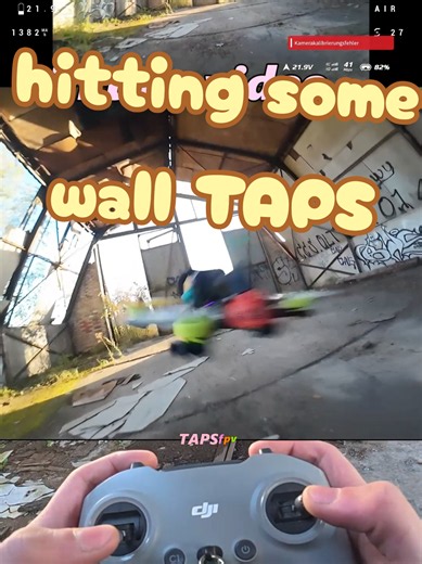 FPV drone hitting wall taps — 5-inch setup crash clip