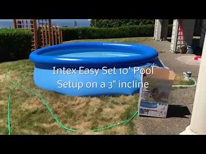 Intex EasySet 10' Pool Setup On Incline