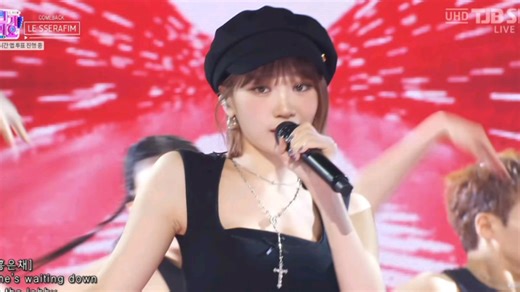 【4K 60帧】【LE SSERAFIM】“1-800-hot-n-fun”人气歌谣打歌舞台｜240901