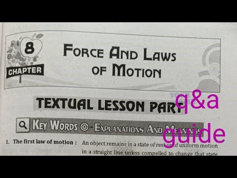 9th class physical science 8th lesson force and laws of motion question and answers material