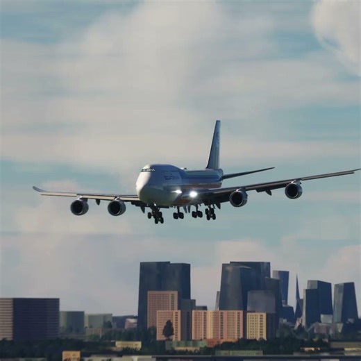 Cinematic 747-8i Landing Over Tokyo #viralvideo #landing #aviationlovers