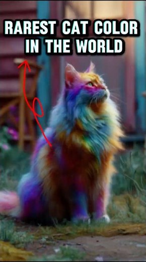 Rarest Cat Color in the World ❄️🌈